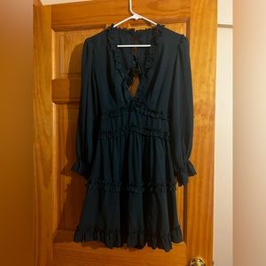 Ruffle long sleeve mini dress